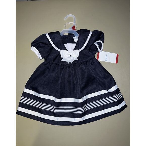 Rare Editions Girls Dress With Shorts 2-Piece Set Navy 18M - Picture 2 of 10